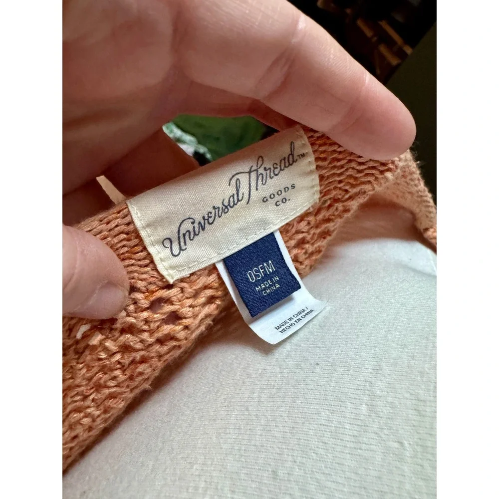 Universal Thread Weave Knit Peach Bell‎ Sleeve Sweater OSFM